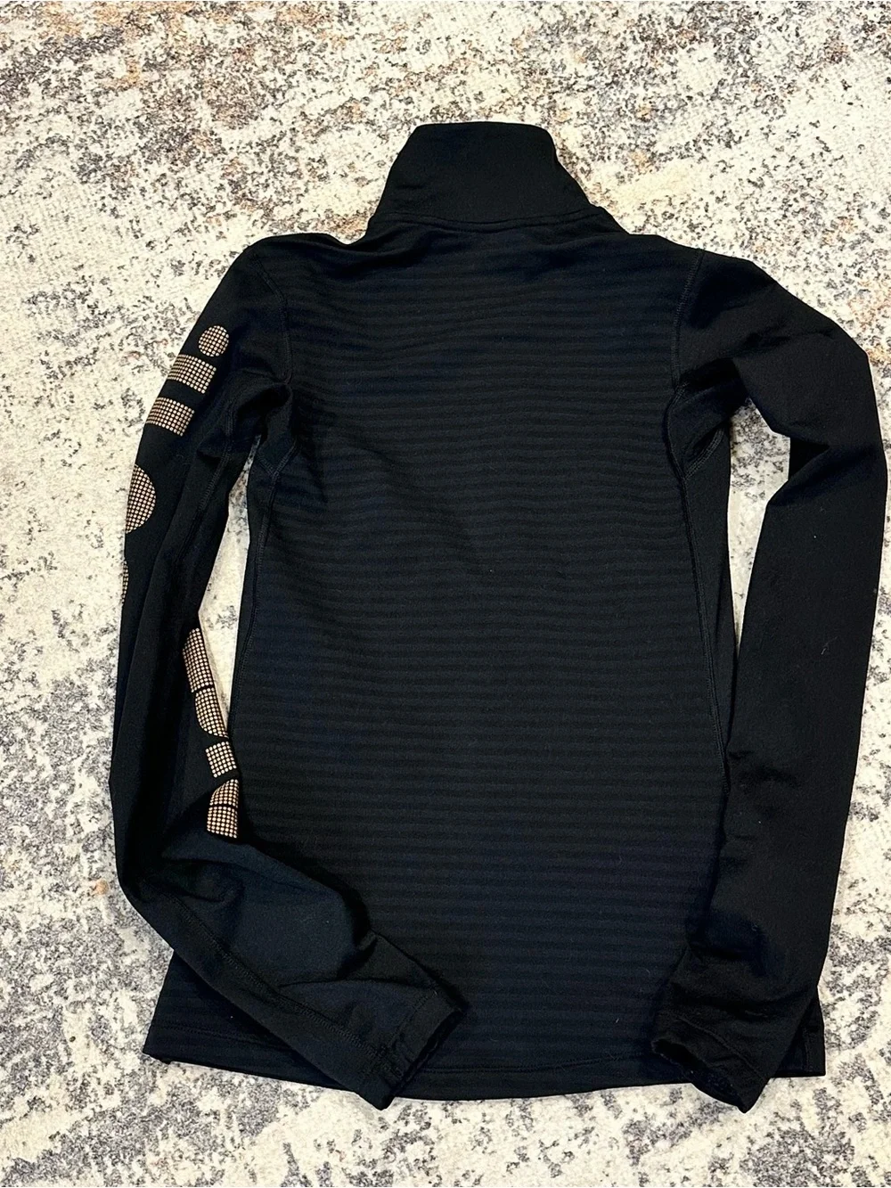 EUC Nike Women’s Pro L/S Black/Gold Half-Zip Pullover Running Top--Sz XS